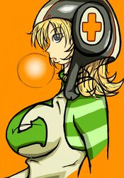  breasts commentary_request female from_side gum_(jsr) helmet jet_set_radio large_breasts solo striped uirou-zazami 