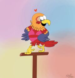  absurd_res avian beak bird clothed clothing crossdressing feral hi_res kippykat male nickelodeon parrot sergio_(disambiguation) sergio_(the_casagrandes) solo the_casagrandes 