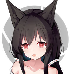  :d alice_mana animal_ear_fluff animal_ears bare_shoulders black_hair blush collarbone commentary_request female fox_ears grey_background hair_between_eyes hair_ornament highres indie_virtual_youtuber long_hair looking_at_viewer nagato-chan oerba_yun_fang open_mouth red_eyes revision smile solo two-tone_background upper_body virtual_youtuber white_background 