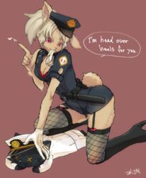  1boy artist_request blonde_hair boots feline female furry hat police_uniform rabbit sailor_outfit solo 