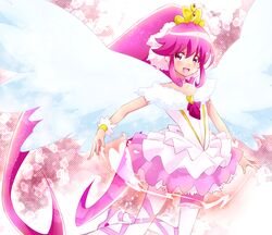  aino_megumi angel_wings bad_id bad_pixiv_id ballerina brooch choker cure_lovely female happinesscharge_precure! heart heart_brooch high_ponytail jewelry long_hair magical_girl namizou pantyhose pink_eyes pink_hair pink_skirt ponytail precure sidelocks skirt smile solo super_happiness_lovely white_pantyhose white_wings wide_ponytail wings wrist_cuffs 