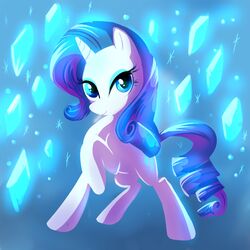  1:1 crystal digital_media_(artwork) equid equine female feral friendship_is_magic happy hasbro horn madmax mammal my_little_pony mythological_creature mythological_equine mythology rarity_(mlp) smile solo unicorn wallpaper 