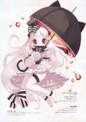  dress feet garter hato_no_tamago kantai_collection northern_ocean_hime rami umbrella 