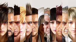  cor_leonis everyone final_fantasy final_fantasy_xv gladiolus_amicitia ignis_scientia noctis_lucis_caelum official_art prompto_argentum regis_lucis_caelum stella_nox_fleuret 