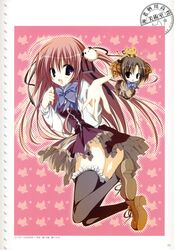  chibi ebiten inugami_kira school_uniform thighhighs 