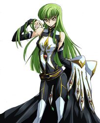  artist_request boots c.c. code_geass cosplay female green_hair highres imageboard_desourced kururugi_suzaku kururugi_suzaku_(cosplay) long_hair non-web_source solo thigh_boots thighhighs yellow_eyes 