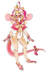  alpha_channel anthro bell bottomless clothed clothing cure dragonpunk featureless_crotch female magical_girl_outfit mammal murid murine navel nezumi_suzu pink_eyes rat ribbons rodent solo whiskers 