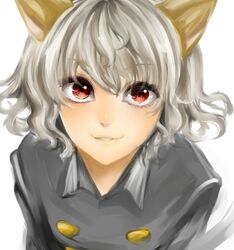  1other :3 androgynous animal_ears bad_id bad_pixiv_id cat_ears curly_hair grey_hair hunter_x_hunter looking_at_viewer mikan_(mikataaaa) neferpitou other_focus red_eyes smile solo 