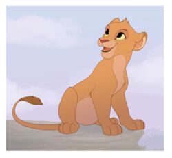  black_lips disney felid female feral fur kitchiki lion lips mammal pantherine paws rock sitting smile solo the_lion_guard the_lion_king tiifu_(the_lion_guard) 