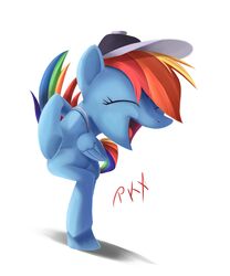  2015 5:6 baseball_cap blue_body blue_feathers blue_fur closed_eyes clothing equid equine error feathered_wings feathers female friendship_is_magic fur glitch hair hasbro hat headgear headwear hi_res mammal multicolored_hair my_little_pony mythological_creature mythological_equine mythology pegasus ponykillerx rainbow_dash_(mlp) rainbow_hair solo what what_has_science_done wings 