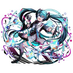  alpha_transparency black_gloves boots cube divine_gate female full_body gloves green_eyes green_hair hand_in_hand_(vocaloid) hatsune_miku holding holding_microphone long_hair looking_at_viewer magical_mirai_(vocaloid) magical_mirai_miku magical_mirai_miku_(2015) microphone official_art outstretched_arm smile solo transparent_background twintails ucmm vocaloid 