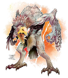  abs action_pose anthro athletic athletic_anthro athletic_male avian beak bird cariamiform claws feathers hi_res hunched_over looking_at_viewer male nezart nude open_mouth pose pubes screaming simple_background solo spots standing terror_bird tongue tongue_out white_body white_feathers 