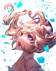  barbara_(genshin_impact) blonde_hair blue_eyes detached_sleeves drill_hair female genshin_impact highres kokollet long_hair long_sleeves looking_up music open_mouth singing solo twin_drills twintails white_headwear white_sleeves 