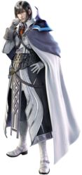  1boy 3d black_hair boots cape cid_raines final_fantasy final_fantasy_xiii full_body gloves highres male_focus official_art solo standing transparent_background 