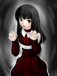  akanako black_hair commentary_request dress fatal_frame fatal_frame_4 female green_eyes haibara_ayako hime_cut long_hair solo 