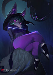  4_toes alternative_fashion bent_legs black_nose bottomwear breast_outline breasts clothed clothing crossed_legs dark_eyelids digital_media_(artwork) emo entity eyelashes feet feline_ears feliscede female footwear green_hair hair hi_res hoodie league_of_legends leg_over_thigh looking_at_viewer looking_down low-angle_view pants pupils purple_ears purple_eyes riot_games sandals shaded shadow shadow_(lol) shadow_creature shadowy_figure sitting slit_pupils smug socks stirrup_footwear stirrup_socks tencent thick_thighs tight_clothing toes topwear vex_(lol) wide_hips yordle zipper 