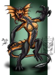  2020 4_fingers 4_toes anthro breasts digital_media_(artwork) drerika featureless_breasts feet female fingers non-mammal_breasts open_mouth reptile scalie snake solo teeth text toes tongue url 