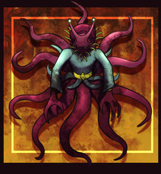  2024 3_fingers ambiguous_gender animal_humanoid antennae_(anatomy) belt blue_clothing blue_robe bracelet clothing colored crimson_father eldritch_abomination eldritch_humanoid fear_&amp;_hunger_2:_termina fear_and_hunger fingers gaping_mouth gastropod gastropod_humanoid glowing glowing_eyes gold_(metal) gold_belt gold_bracelet gold_jewelry hi_res humanoid jewelry looking_at_viewer looking_up looking_up_at_viewer mollusk mollusk_humanoid monster monstrous_humanoid multi_limb multi_tentacle open_mouth purple_body purple_shell purple_tentacles robe shaded shadow sharp_teeth shell simple_background snail snail_humanoid solo standing teeth tentacle tentacle_legs tentacle_limbs victorsabbath yellow_floor 