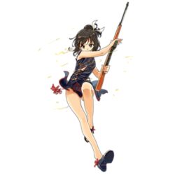  assault_rifle black_footwear black_hair brown_eyes china_dress chinese_clothes closed_mouth damaged defeat dress female frown full_body girls&#039;_frontline gun hair_bun hair_ornament hair_ribbon holding holding_gun holding_weapon leg_up legs long_hair looking_at_viewer official_alternate_costume official_art ribbon rifle shoe_soles shoes short_sleeves single_hair_bun solo toes tomato_(lsj44867) torn_clothes torn_dress transparent_background type_63_(dusk_phoenix)_(girls&#039;_frontline) type_63_(girls&#039;_frontline) type_63_assault_rifle weapon white_ribbon 