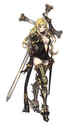  blonde_hair drag-on_dragoon drag-on_dragoon_3 female five_(drag-on_dragoon) fujisaka_kimihiko long_hair official_art weapon 