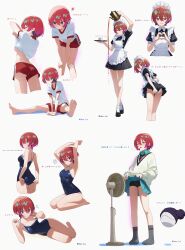 3: ? absurdres adjusting_clothes adjusting_swimsuit alternate_costume amate_yuzuriha apron aqua_eyes aqua_shirt aqua_skirt armpits arms_up arrow_(symbol) artist_name ass back back_bow bare_shoulders barefoot beanie bent_over black_hat black_necktie black_shoes black_socks blue_eyes blue_one-piece_swimsuit blush bobby_socks bow breasts cardigan closed_eyes closed_mouth clothes_lift collared_shirt commentary competition_swimsuit covering_ass covering_privates cropped_legs cropped_torso crossed_ankles crossed_legs cup edgar_syu electric_fan enmaided eyebrows_hidden_by_hair failure fanning_crotch feet female flying_sweatdrops frilled_apron frills from_behind from_side full_body green_hair gundam gundam_gquuuuuux gym_shirt gym_shorts gym_uniform hair_between_eyes haro hat heart heart_hands highres holding holding_kettle holding_teapot holding_tray kettle lifting_own_clothes loafers long_sleeves looking_at_viewer looking_back lying maid maid_apron maid_headdress medium_breasts multicolored_hair multiple_views necktie on_side one-piece_swimsuit open_mouth panties panty_peek partially_translated pouring puffy_short_sleeves puffy_sleeves red_hair red_necktie red_shorts school_swimsuit school_uniform shirt shirt_lift shoes short_hair short_shorts short_sleeves shorts shorts_under_skirt sideboob simple_background sitting skirt skirt_lift smile smug socks soles speech_bubble spilling spoken_question_mark standing striped_necktie sway_back sweat sweater swimsuit teacup teapot thighs translation_request tray twitter_username two-tone_necktie underwear v-shaped_eyebrows watson_cross white_apron white_background white_bow white_panties white_shirt white_socks you&#039;re_doing_it_wrong 
