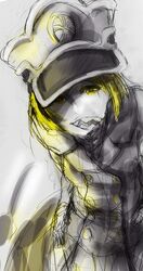  bleach blonde_hair female hat horunnrunn7950sm liltotto_lamperd looking_at_viewer military military_uniform peaked_cap quincy_(bleach) rough sharp_teeth solo teeth uniform yellow_eyes 