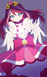  bad_id bad_pixiv_id bow cosplay cure_flora cure_flora_(cosplay) dress female frills gloves go!_princess_precure hiiragi_yuzu long_hair magical_girl precure solo tiara traindraw waist_bow yu-gi-oh! yu-gi-oh!_arc-v 