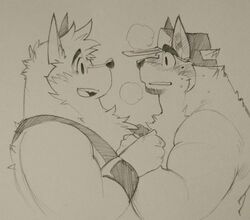  2015 anthro baker_(kokuhane) better_version_at_source biceps big_muscles canid canine canis chest_tuft domestic_dog fur kokukokuboo male mammal muscular muscular_male pecs solo tuft wolf wuffle wuffle_(webcomic) 