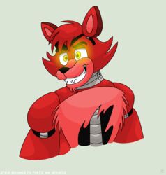  2016 absurd_res animatronic anthro avj_(artist) five_nights_at_freddy&#039;s foxy_(fnaf) glowing glowing_eyes grey_background hi_res lagomorph leporid machine male mammal rabbit robot scottgames simple_background solo unavailable_at_source watermark 