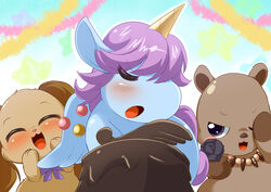  alicorn birthday blush bow_(feature) bow_tie brown_body brown_fur cake capybara caviid closed_eyes cloud coal_(jewelpet) dessert domestic_rabbit equid equine feathered_wings feathers feral flower food frosting fur gem group hair holland_lop horn io_(jewelpet) jewelpet jewelry lagomorph leporid lop_rabbit mammal mane mythological_creature mythological_equine mythology necklace nude opal_(jewelpet) open_mouth oryctolagus plant purple_eyes purple_hair purple_mane rabbit rodent rose_(flower) sanrio sega sega_fave simple_background sky tongue ukan_muri wings 