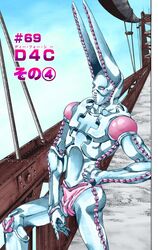  ass dirty_deeds_done_dirt_cheap hi_res hirohiko_araki humanoid jojo&#039;s_bizarre_adventure lagomorph long_ears machine male mammal mask official_art outside pink_eyes pose robot robot_humanoid solo stand_(jjba) standing 