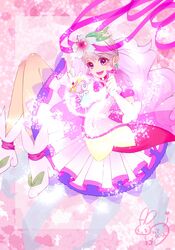  :d bow commentary_request cure_grace dress earrings elbow_gloves fairy female flower flower_request footwear_bow gloves green_bow hair_flower hair_ornament hanadera_nodoka healin&#039;_good_precure high_heels highres jewelry leaf_earrings long_hair looking_at_another magical_girl mirakurun_(precure) open_mouth petals pink_dress pink_eyes pink_footwear pink_hair precure precure_miracle_leap:_minna_no_fushigi_na_1_nichi round_teeth shoes sidelocks signature smile sparkle spoilers super_cure_grace teeth upper_teeth_only voice_actor_connection white_gloves yuuki_aoi yuuki_aoi_(aoi_town) 