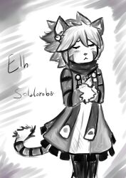  1girls :&lt; american_shorthair black_and_white ear_piercing ear_ring earrings elh_melizee felid feline felineko felis hi_res high_resolution highres little_tail_bronx safe_for_work solatorobo solatorobo:_red_the_hunter_(game) tagme 