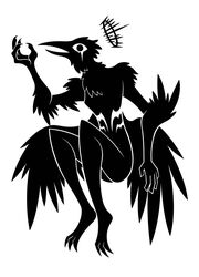  2016 3_claws 3_toes 4_claws 4_fingers 5_fingers anthro arm_tuft avian beak bent_legs biped bird black_and_white bodily_fluids breasts chest_tuft claws common_raven corvid corvus_(genus) crying digital_drawing_(artwork) digital_media_(artwork) elbow_tuft feather_tuft feathered_arms feathered_wings feathers feet female finger_claws fingers full-length_portrait halo hi_res humanoid_hands monochrome naturally_censored neck_tuft nude nude_anthro nude_female open_beak open_mouth oscine passerine portrait raven scp-2106 scp_foundation silhouette simple_background solo spiked_halo spread_wings sunnyclockwork tears those_twisted_pines toe_claws toes tuft waist_wings white_background wings 