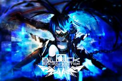  bad_id bad_pixiv_id barcode barcode_tattoo belt bikini bikini_top_only black_coat black_footwear black_gloves black_hair black_rock_shooter black_rock_shooter_(character) black_rock_shooter_(game) black_shorts blue_background blue_eyes blue_fire blurry chains checkered_background coat copyright_name female fire flaming_eye gas_mask gloves hair_between_eyes hand_on_floor highres kneehighs logo looking_at_viewer mask mechanical_wings navel niii no_shirt outstretched_arm pose scar shorts socks star_(symbol) stella_(black_rock_shooter) swimsuit sword tattoo twintails uneven_twintails weapon wings 