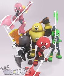  axe axem_black axem_green axem_pink axem_rangers_x axem_red axem_yellow black_body black_skin eyewear female glasses green_body green_skin grey_background group joeadok machine male mario_bros melee_weapon nintendo not_furry pink_body pink_skin red_body red_skin robot simple_background super_mario_bros._z weapon yellow_body yellow_skin 