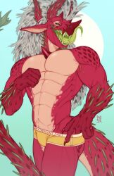  2024 abs anthro bodily_fluids chest_spike dated dragon front_view green_sclera hair hi_res horn licking licking_lips licking_own_lips long_hair looking_at_viewer male male_anthro muscular muscular_anthro muscular_male mythological_creature mythological_scalie mythology narrowed_eyes open_mouth orange_body pecs portrait red_body red_horn riorix saliva saliva_string scalie sharp_teeth simple_background solo spikes spikes_(anatomy) teeth three-quarter_portrait tongue tongue_out white_hair yellow_eyes 