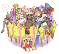  6+girls animal_ear_fluff animal_ears bag bb_(fate)_(all) bb_(fate/extra_ccc) cellphone claws fate/extra fate/extra_ccc fate/grand_order fate_(series) flip_phone fox_ears fujimaru_ritsuka_(female) grocery_bag happy heart hug maid meltlilith multiple_boys multiple_girls namie-kun pantyhose passion_lip phone robin_hood_(fate) school_uniform shopping_bag suzuka_gozen_(fate) tamamo_(fate)_(all) tamamo_cat_(fate) thighhighs tristan_(fate/grand_order) tsukumihara_academy_uniform_(fate/extra_ccc) 