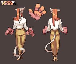  anthro big_hands clothed clothing collar dgirael domestic_cat felid feline felis female footwear hair heart_symbol high_heels long_hair mammal manya_(badroy) model_sheet russian solo 