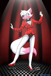  2019 5_fingers absurd_res alternate_species anthro bare_legs blush blush_stickers breasts button_(fastener) cacartoon canid canine checkered checkered_floor clothing coat colored_nails contact_onomatopoeia dance_shoes dancewear dipstick_tail dress_shirt eye_markings eyebrow_through_hair eyebrows female fingers five_nights_at_freddy&#039;s five_nights_at_freddy&#039;s_2 footwear fox fur furrification grin hair hi_res high_heels impact_lines impact_onomatopoeia inner_ear_fluff looking_aside mammal mangle_(fnaf) markings nails onomatopoeia panties pink_body pink_fur pink_markings pink_nails red_clothing red_coat red_curtains red_footwear red_high_heels red_panties red_shoes red_topwear red_underwear rule_63 scottgames shirt shoes smile solo sound_effects sparkles sparkling_clothing sparkling_panties spotlight tail tail_markings tailcoat tap_dancing tap_shoes text topwear translucent translucent_hair tuft underwear white_body white_clothing white_dress_shirt white_fur white_shirt white_topwear 