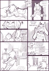    alphys black_and_white clothes clothing comic frisk kayla-na movie_night_(kayla-na) safe sansscham tagme toriel undertale video_games 