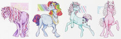  ambiguous_gender colored curled_hair cutie_mark earth_pony equid equine feral group hair hasbro hooves horse jewelry k-eilonwy mammal minty_(mlp) mlp_g3 multicolored_hair multicolored_tail my_little_pony necklace pinkie_pie_(g3) pony pre-g4 rainbow_dash_(g3) rainbow_hair rainbow_tail smile tail wavy_hair wisteria_(mlp) 