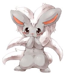  ambiguous_gender black_eyes cinccino feral fur generation_5_pokemon grey_body grey_fur kemono nintendo pokemon pokemon_(species) simple_background solo wahitouppe white_background white_body white_fur 