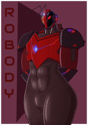  2025 abs absurd_res antennae_(anatomy) anthro arthropod belly_gem black_body broad_shoulders character_name chest_gem digital_media_(artwork) empty_eyes eye_scar facial_scar featureless_crotch forehead_gem front_view gem hands_behind_back hi_res insects led_light machine male mouthless nobody_(nobody_shapes) nobody_shapes nude portrait red_eyes robot robot_anthro scar simple_background solo standing text thick_thighs three-quarter_portrait wide_hips wire 
