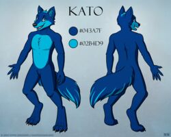  5:4 anthro canid canine canis kato male mammal model_sheet nude nyomi simple_background solo wolf 