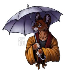  alpha_channel anthro asian_clothing brown_body brown_fur canid canine clothed clothing cosplay dhole east_asian_clothing fan_character fingerless_(marking) fur hi_res holding_object holding_umbrella inner_ear_fluff japanese_clothing kimono male mammal mob_psycho_100 one_(manga) ruedi serizawa_katsuya shirt snout solo topwear tuft umbrella whiskers 