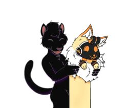  alpha_channel anthro arthropod azriel_(azidathecatdragon) bee duo fakemon felid hunneon hymenopteran insects machine mammal pantherine phevie pheviethebeevee protogen 