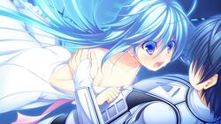  16:9 applique_(company) asami_asami azurite blue_eyes blue_hair collarbone crying female game_cg long_hair re:birth_colony rindou_souji tears 