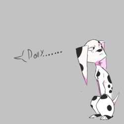  101_dalmatian_street 101_dalmatians 1:1 2d_animation absurd_res animated canid canine canis dalmatian dialogue disney dolly_(101_dalmatians) domestic_dog female fur hi_res mammal short_playtime simple_background solo white_body white_fur yairo 