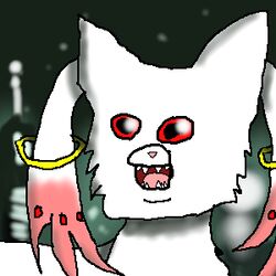  1000_hours_in_ms_paint 1:1 bronzecatworld city city_background domestic_cat felid feline felis fur graystripe_(warriors) kyuubee low_res male mammal meme night nightmare_fuel open_mouth puella_magi puella_magi_madoka_magica red_eyes solo teeth warriors_(book_series) white_body white_fur 